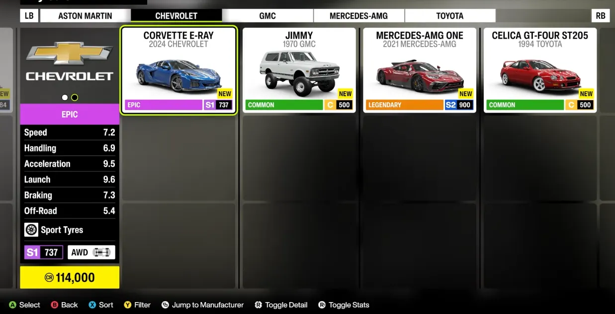 List your cars