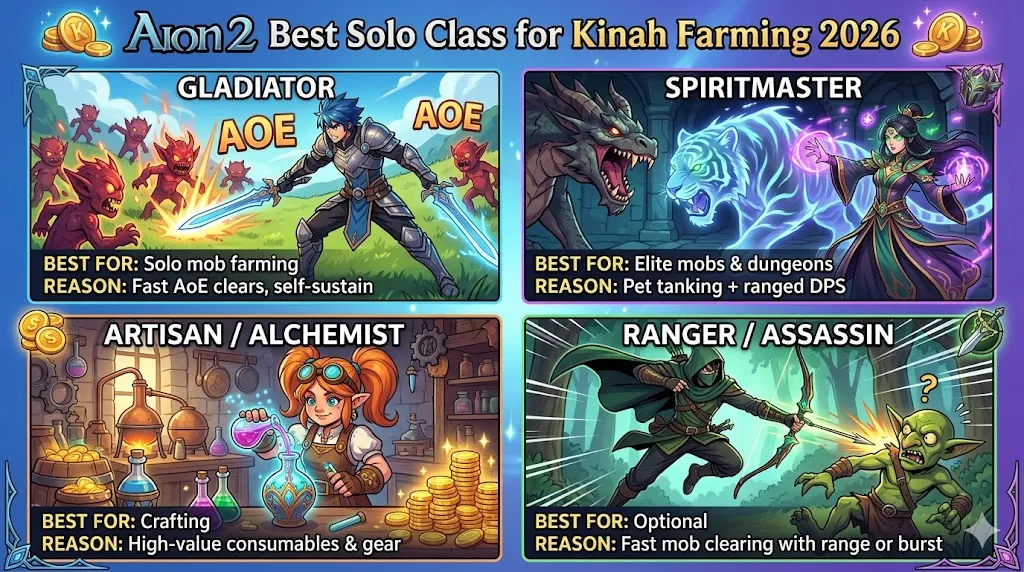 Aion 2 Best Solo Class for Kinah Farming 2026