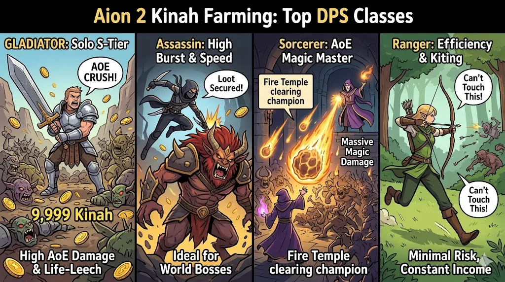 Aion 2 Top DPS Classes for Kinah Farming