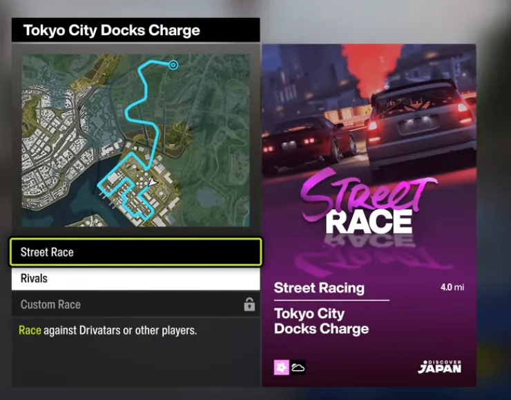 FH6 Tokyo City Docks Charge Street Racing Event