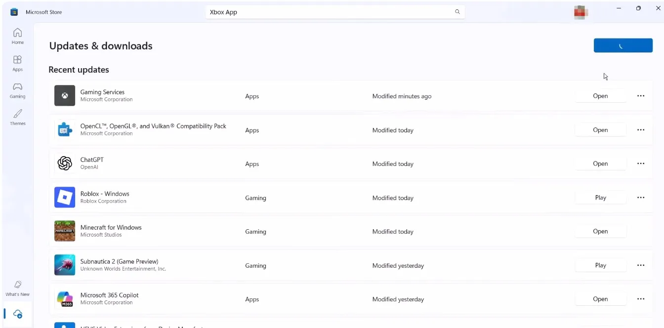 Update Microsoft Store