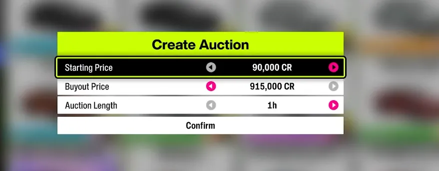 Forza Horizon 6: Create an Auction House