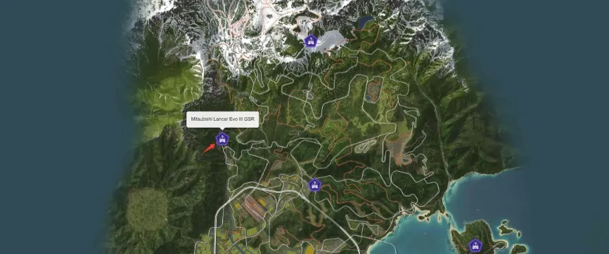 1995 Mitsubishi Lancer Evolution 3 GSR Map Location