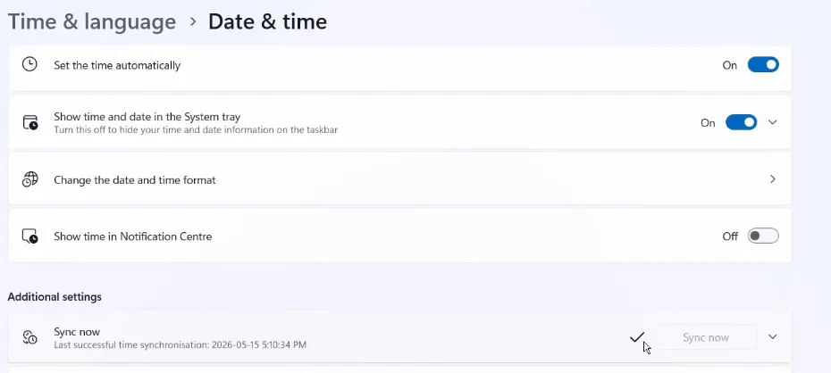 Set time automatically