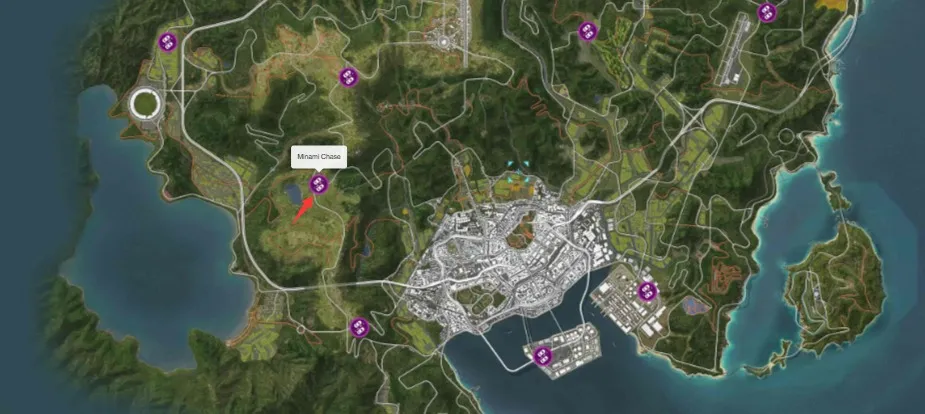 FH6 Minami Chase Street Racing Event Map Location