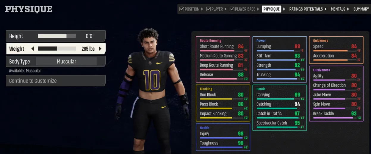 How to build your own players in College Football 27