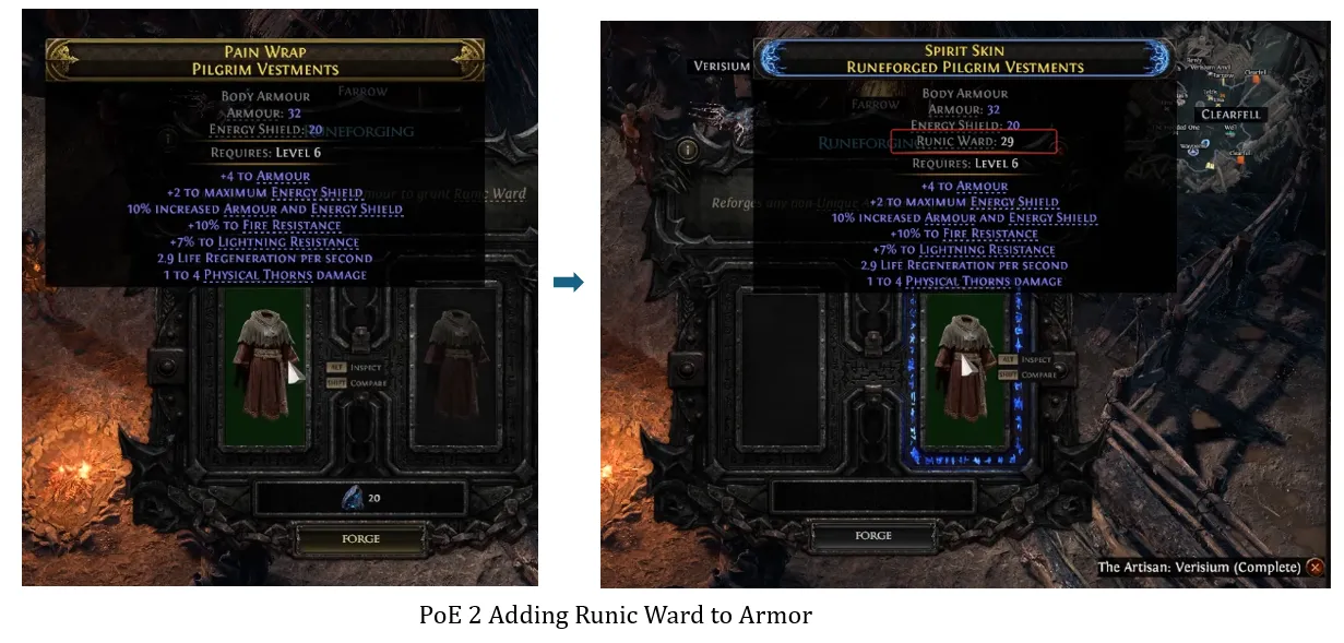 PoE 2 Adding Runic Ward to Armor