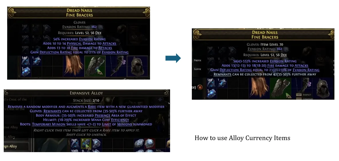 How to use Alloy Currency Items
