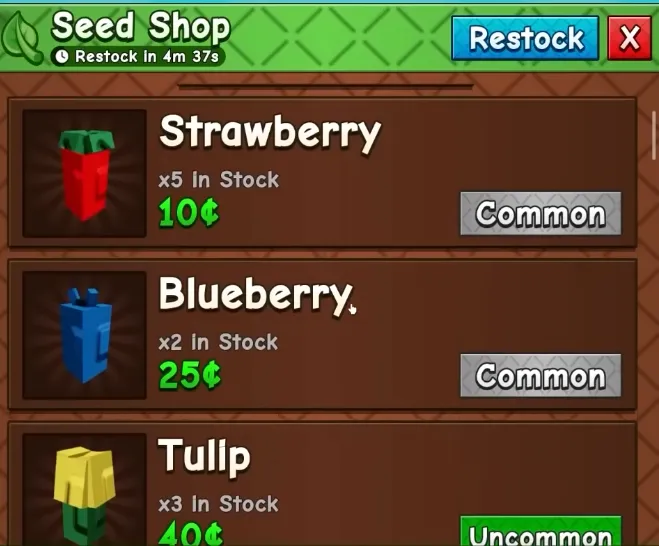 List of Grow A Garden 2 Seeds by Tier