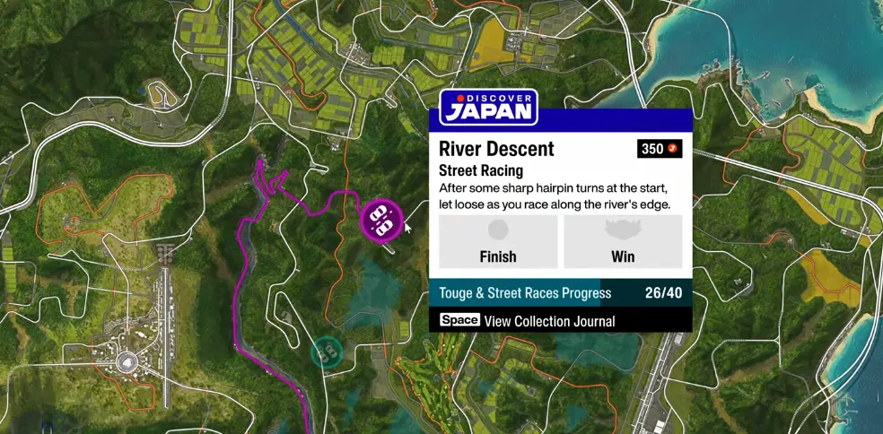FH6 River Descent Street Racing Map Location