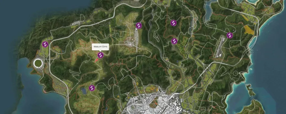Forza Horizon 6 Matsumi Climb Street Racing Event Map Location