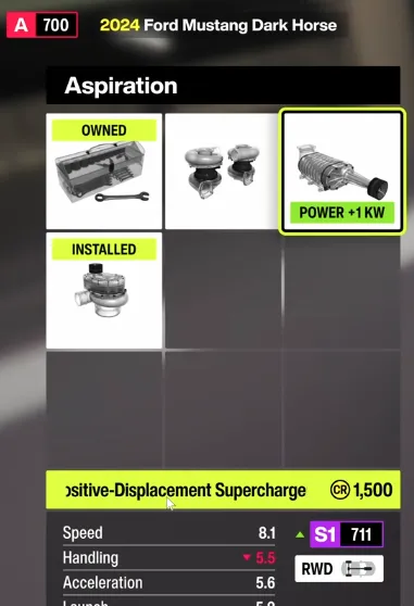 FH6 Choose Positive-Displacement Supercharger