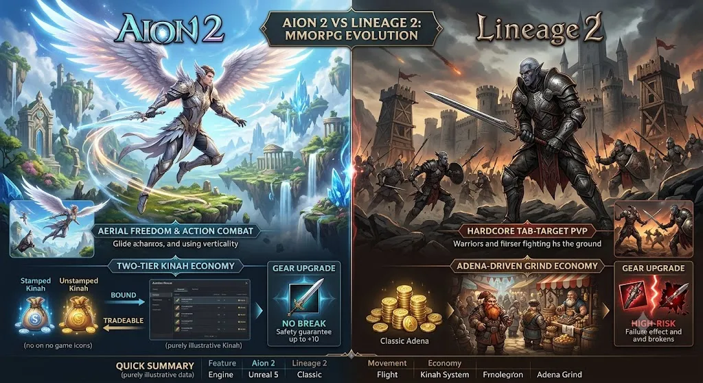 Aion 2 vs Lineage 2: Economy vs. Progression
