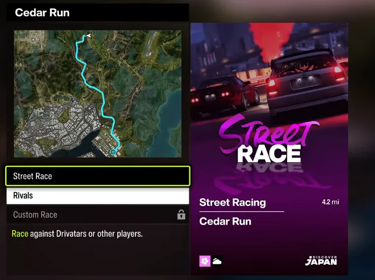 FH6 Cedar Run Street Racing Event