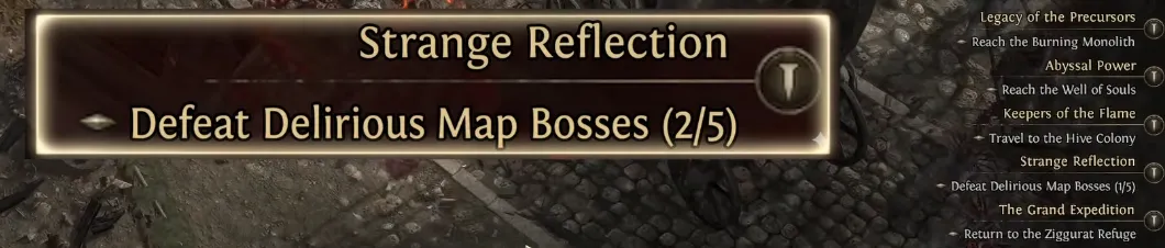PoE 2 defeat 5 Delirious map bosses