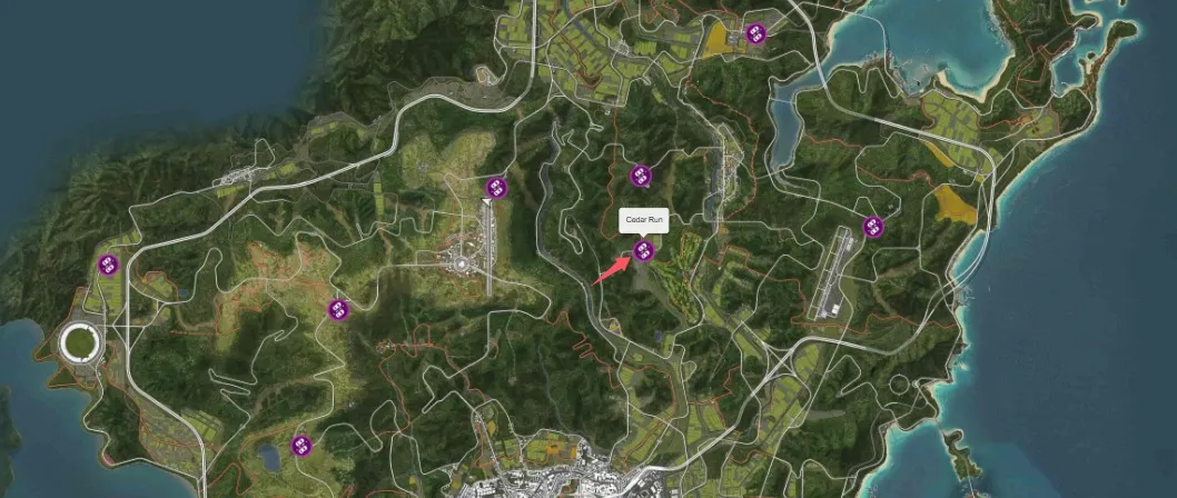 FH6 Cedar Run Street Racing Event Map Location