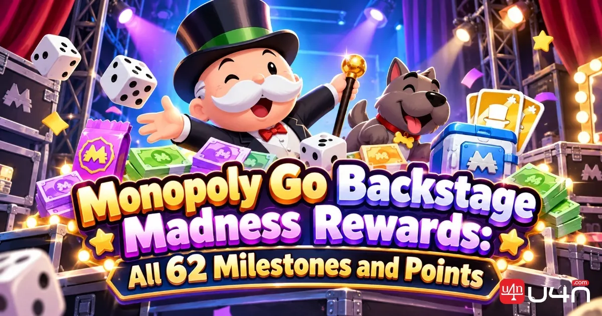 Monopoly Go Backstage Madness Rewards: All 62 Milestones and Points