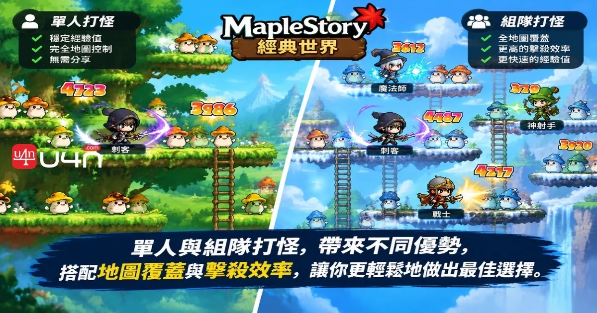 新楓之谷經典版刺客比較單人與組隊練功策略