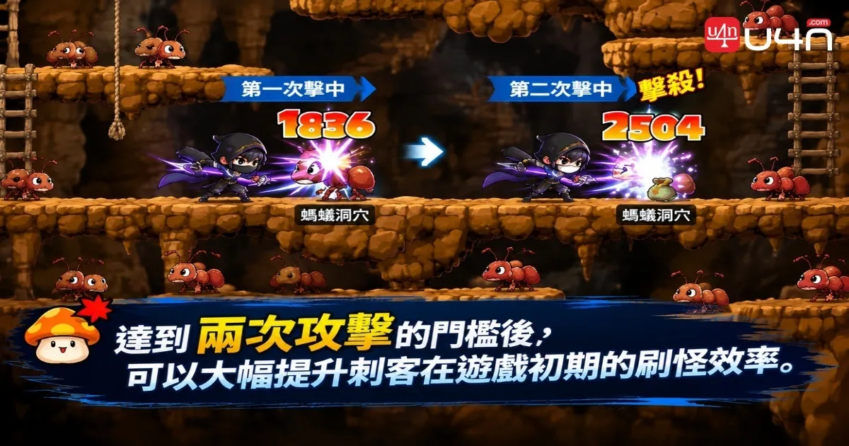 新楓之谷經典版螞蟻洞穴高刷怪密度與刺客練功路線