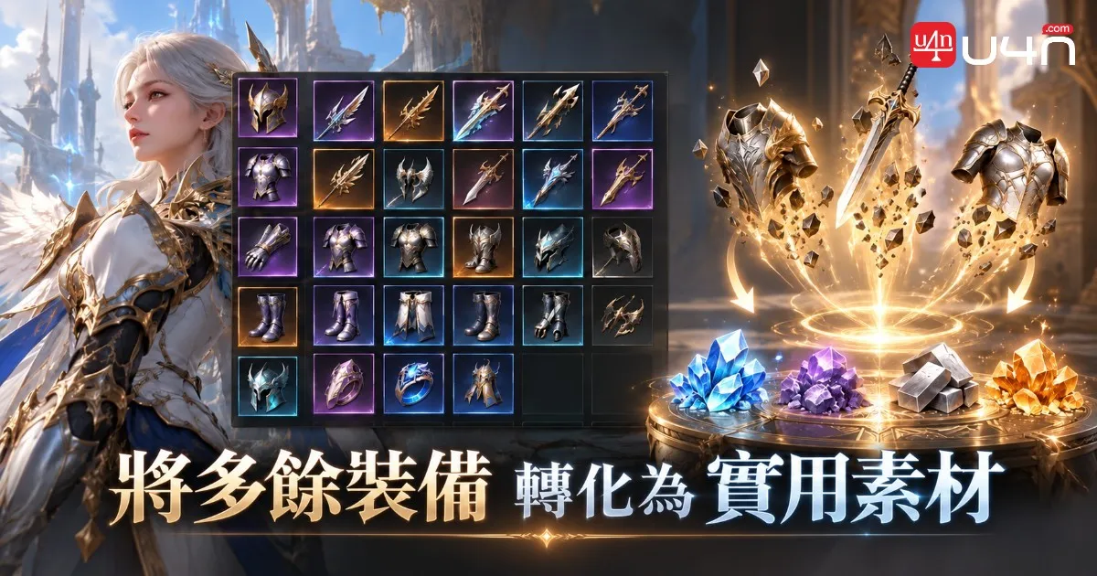 AION 2 裝備背包介面,展示可供提取的武器與防具,協助玩家農取強化石