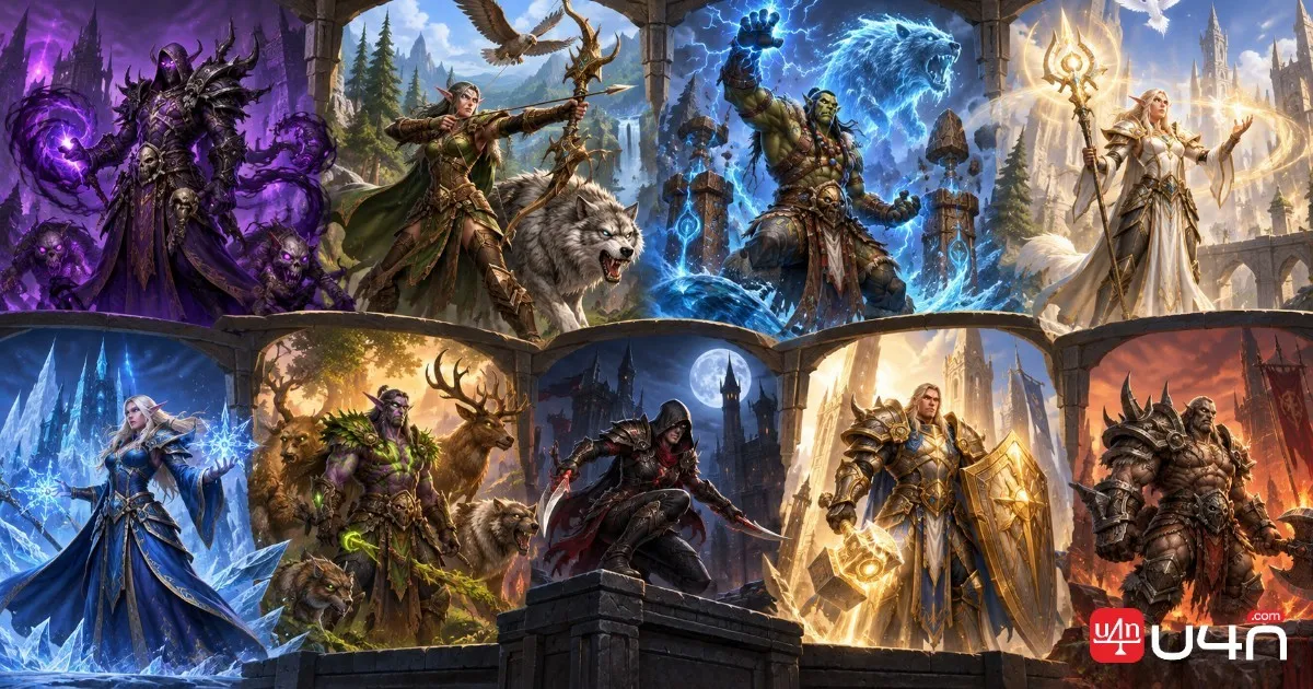 Frost Mage using an icy nova to slow an approaching armored Warrior in a fantasy MMORPG duel