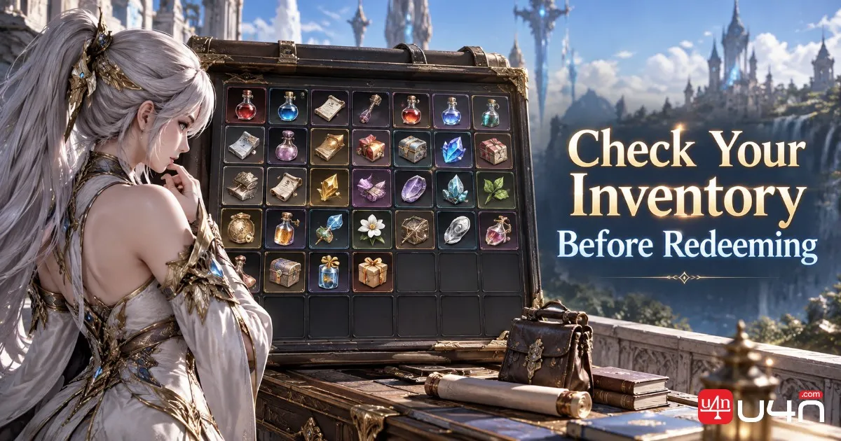 AION 2 character inventory interface for checking available space before redeeming a coupon