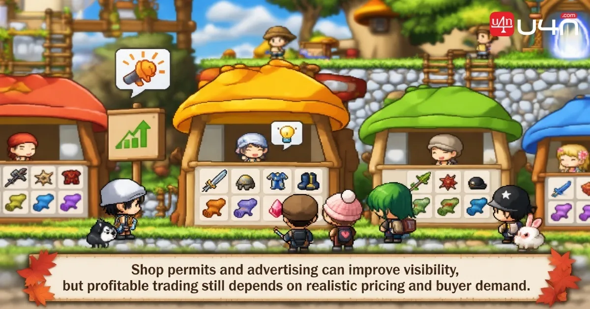 MapleStory Classic World player managing a personal Free Market shop