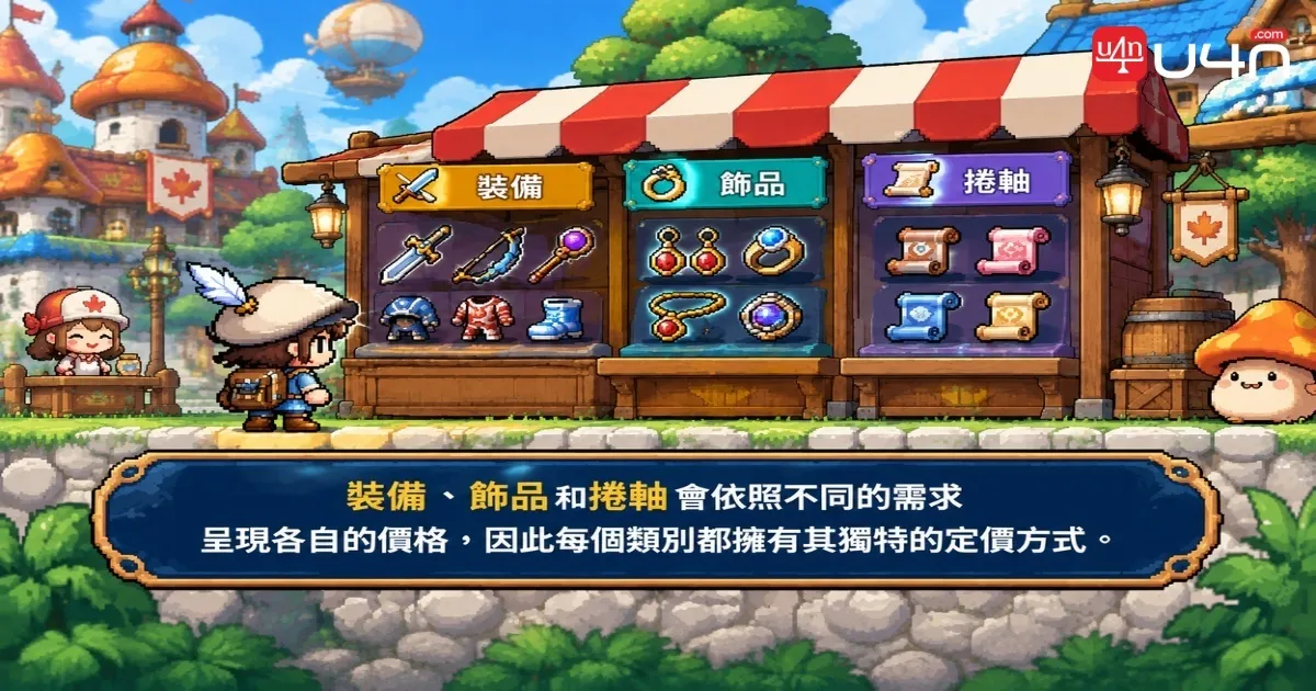 新楓之谷經典版自由市場中供交易的裝備與卷軸