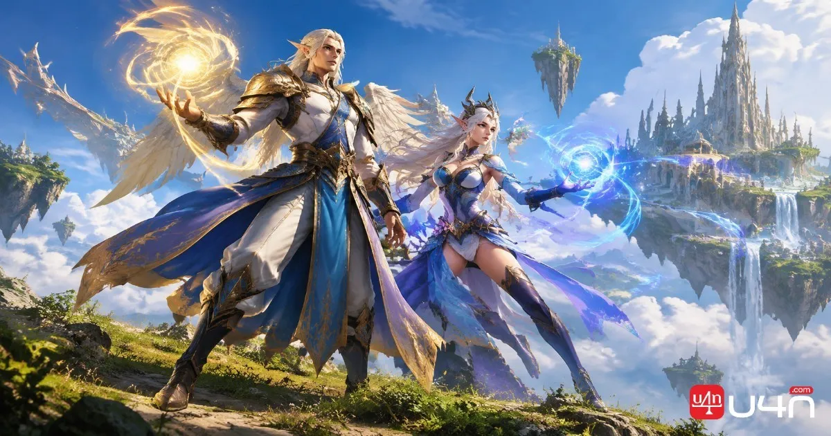 Skyborne fantasy characters representing new race, faction, and class choices in World of Warcraft: Forever