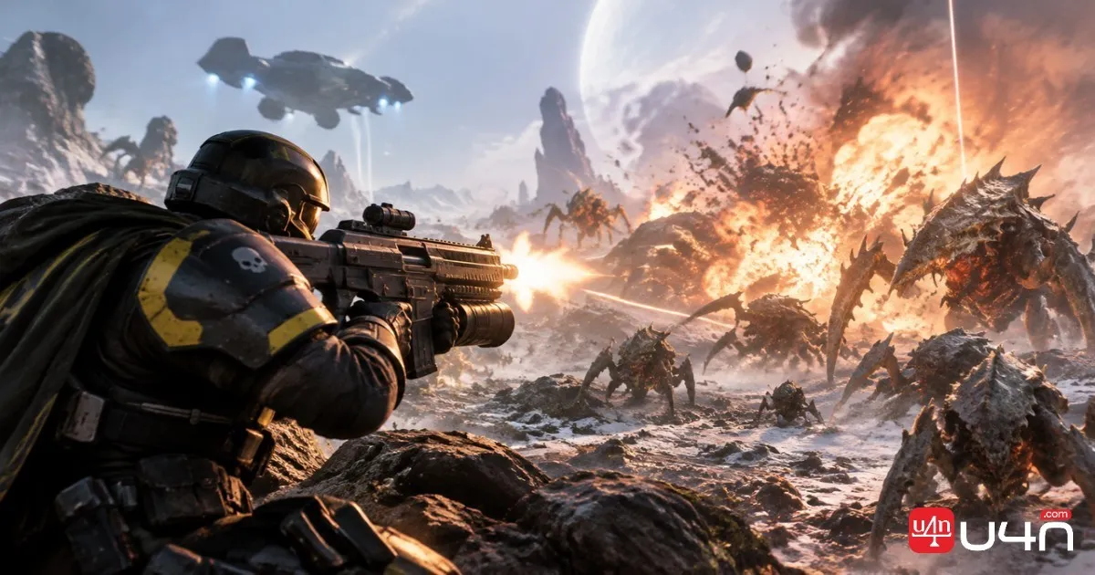 Helldivers defending generators against incoming enemy waves during an Evacuate High-Value Assets mission