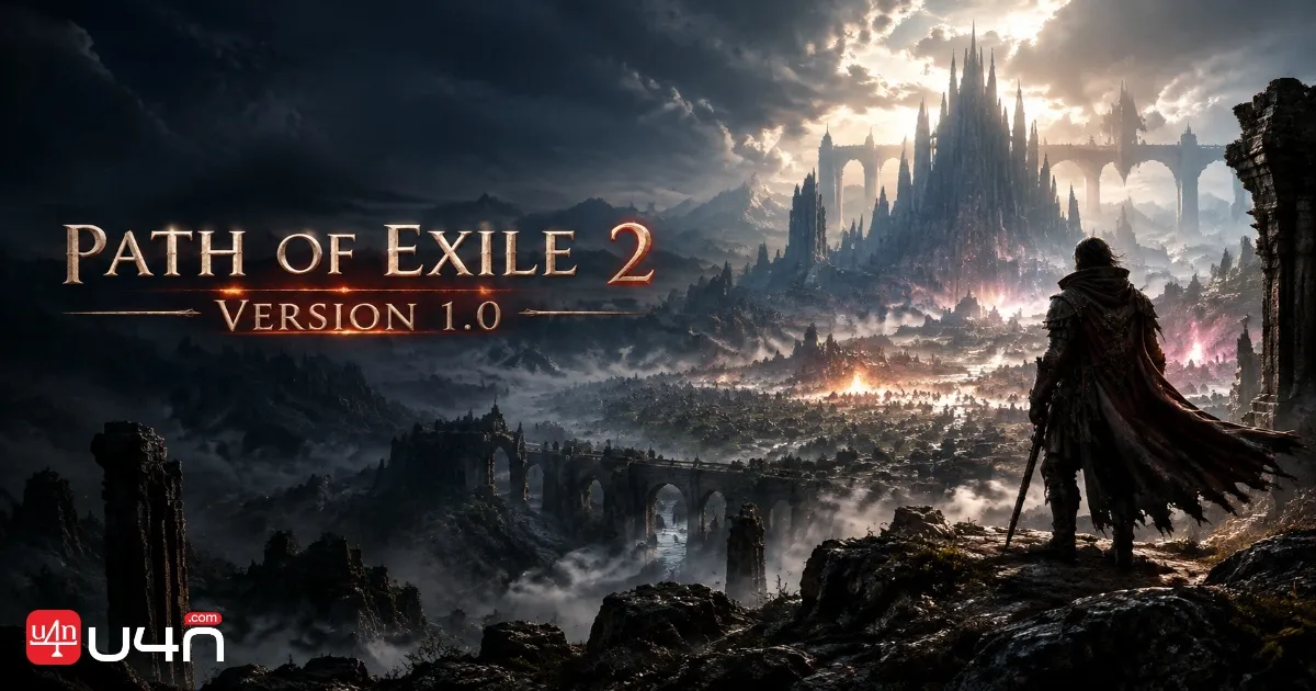 Path of Exile 2 adventurer exploring a dark fantasy environment ahead of the Version 1.0 launch