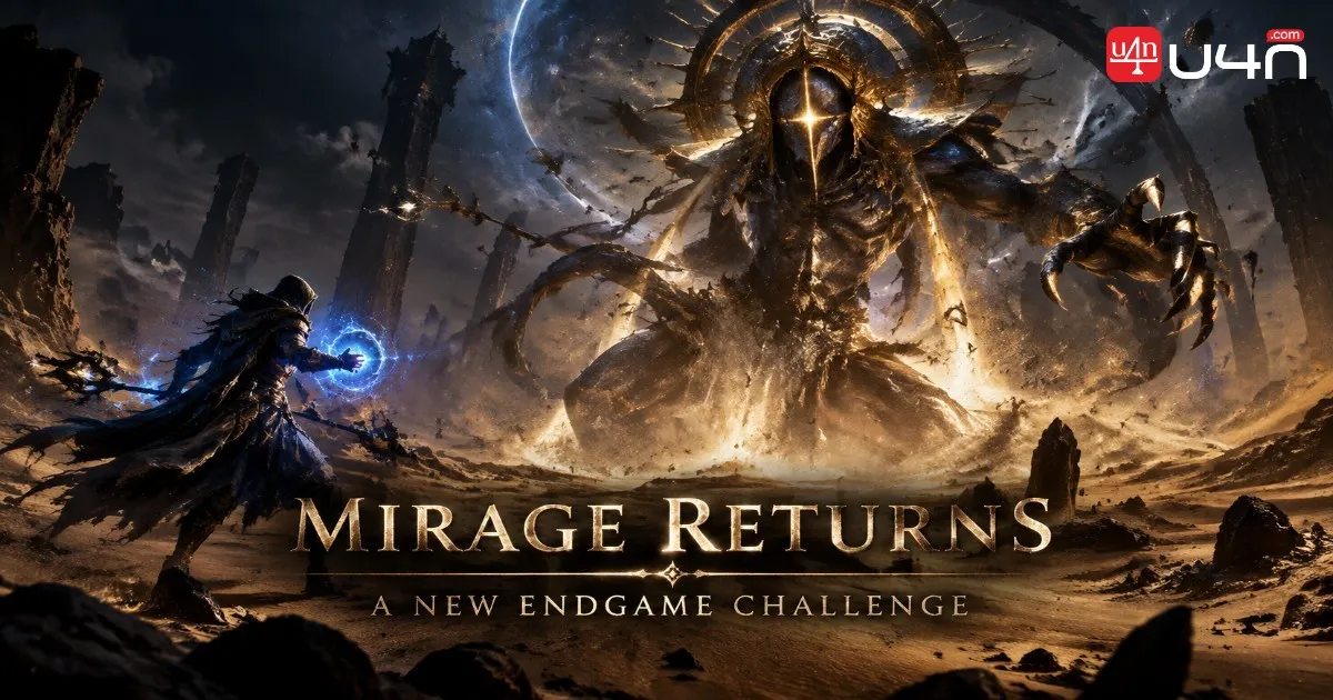 Dark fantasy boss encounter in a Path of Exile environment