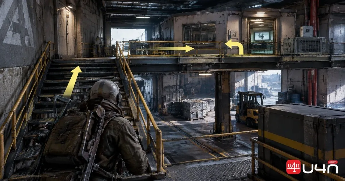 ARC Raiders Loading Platforms recording location inside the upper catwalk room