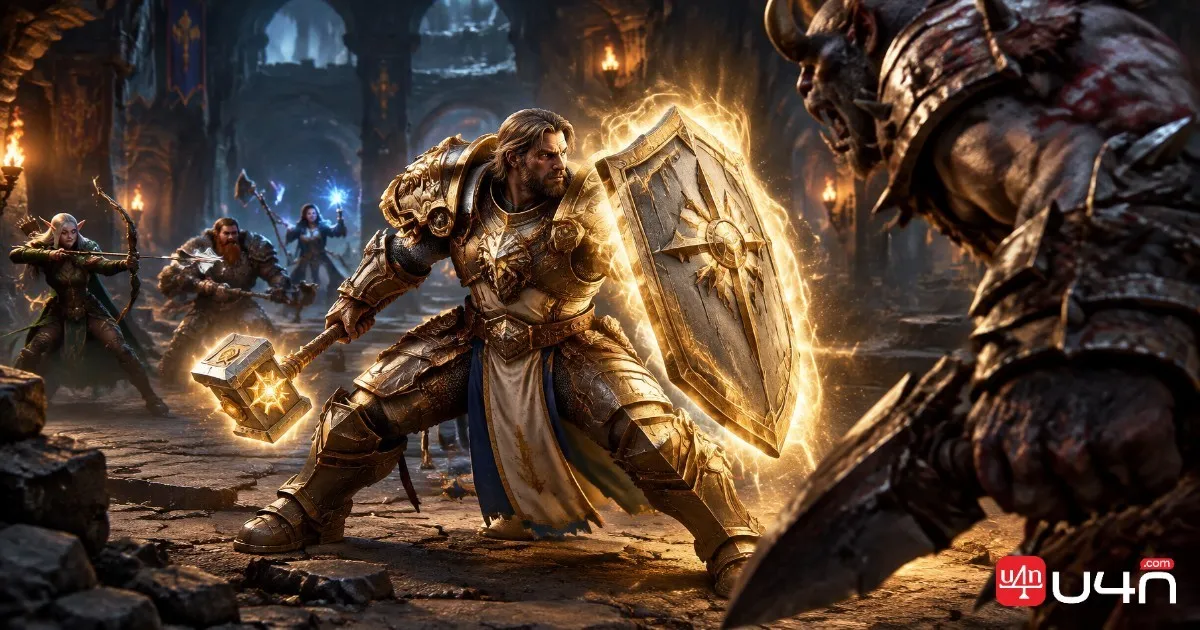WoW Forever beta class changes featuring Paladin, Mage, Warrior, and Druid gameplay