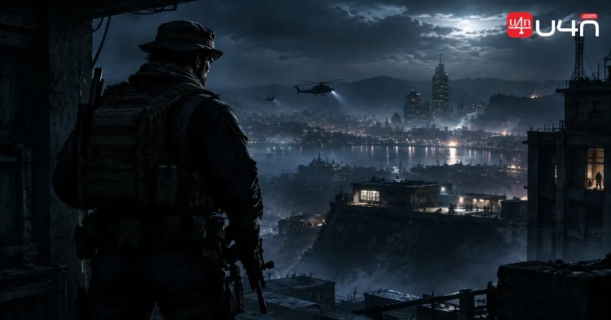 A veteran military operator preparing for a covert operation in a dark urban environment