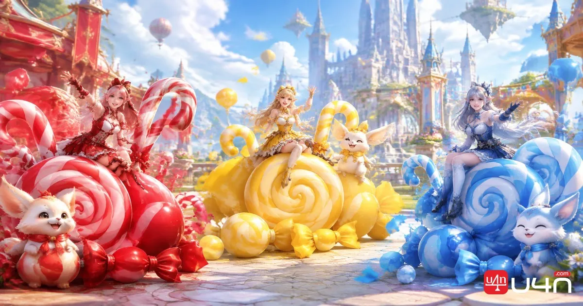 Aion 2 Halloween event candies in red, yellow, and blue