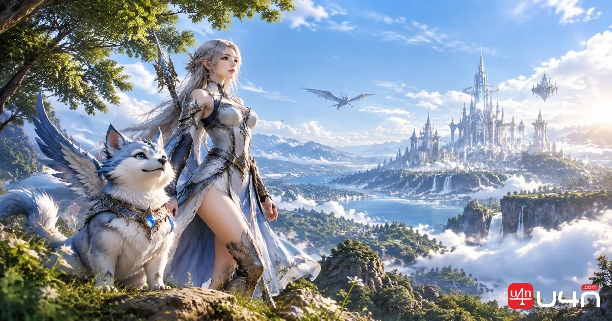 Aion 2 character accompanied by a pet in a fantasy environment