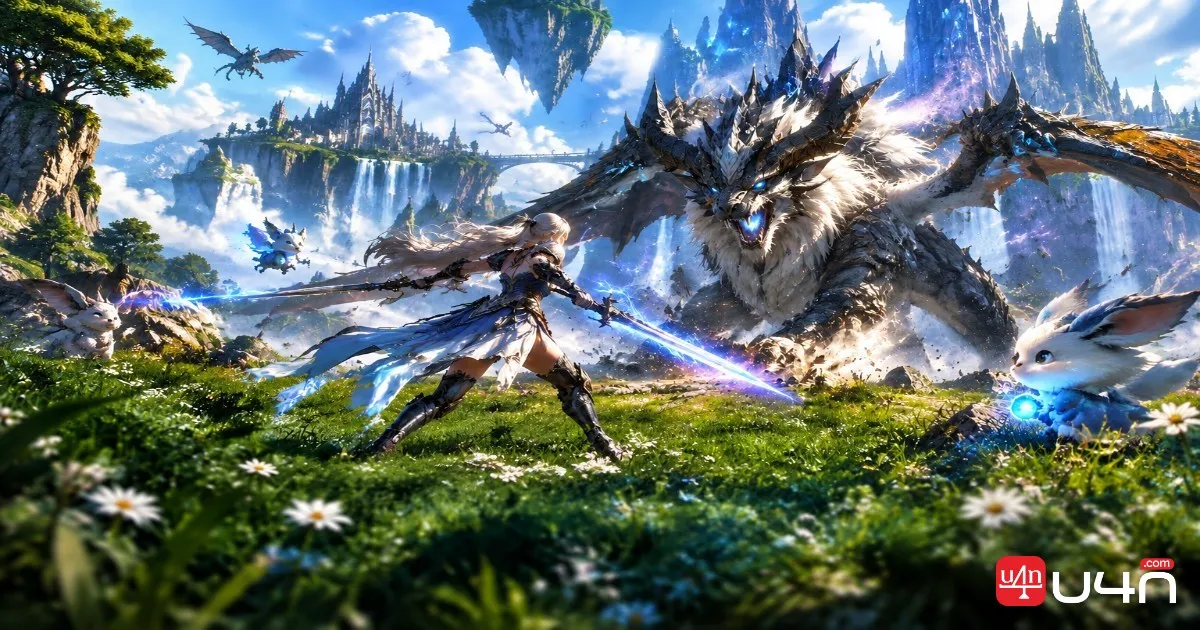Aion 2 character fighting monsters in the open world to collect pet souls