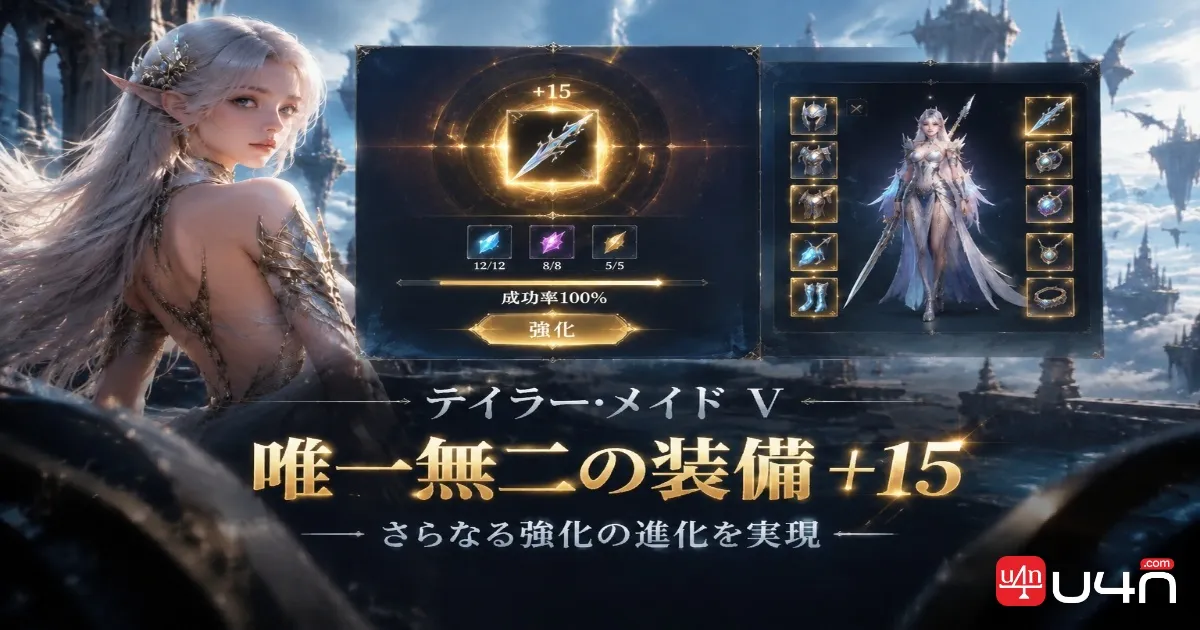 Aion 2 Unique equipment enhancement interface representing progression toward the Tailor-Made V achievement