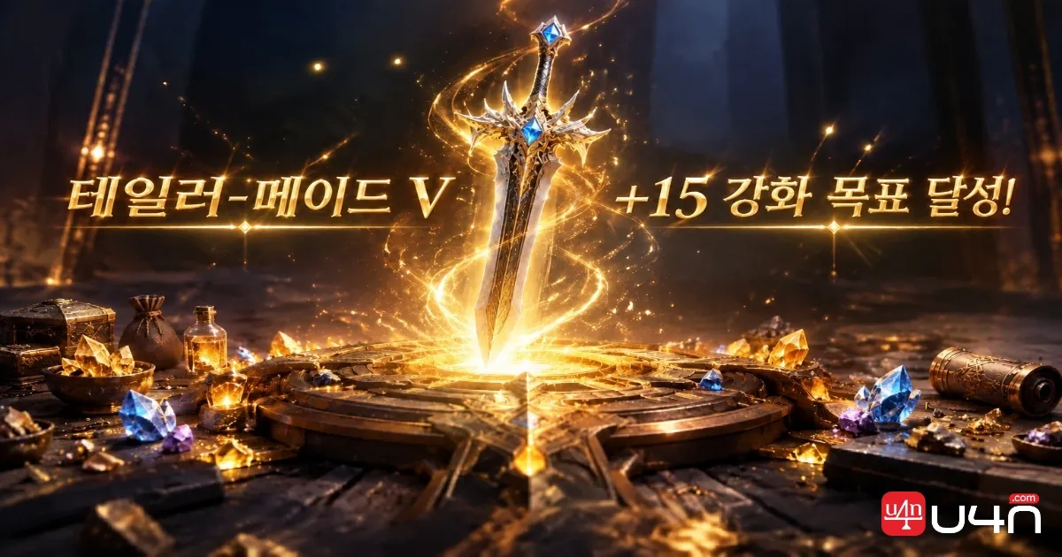 Aion 2 equipment enhancement screen showing gear progression toward +15