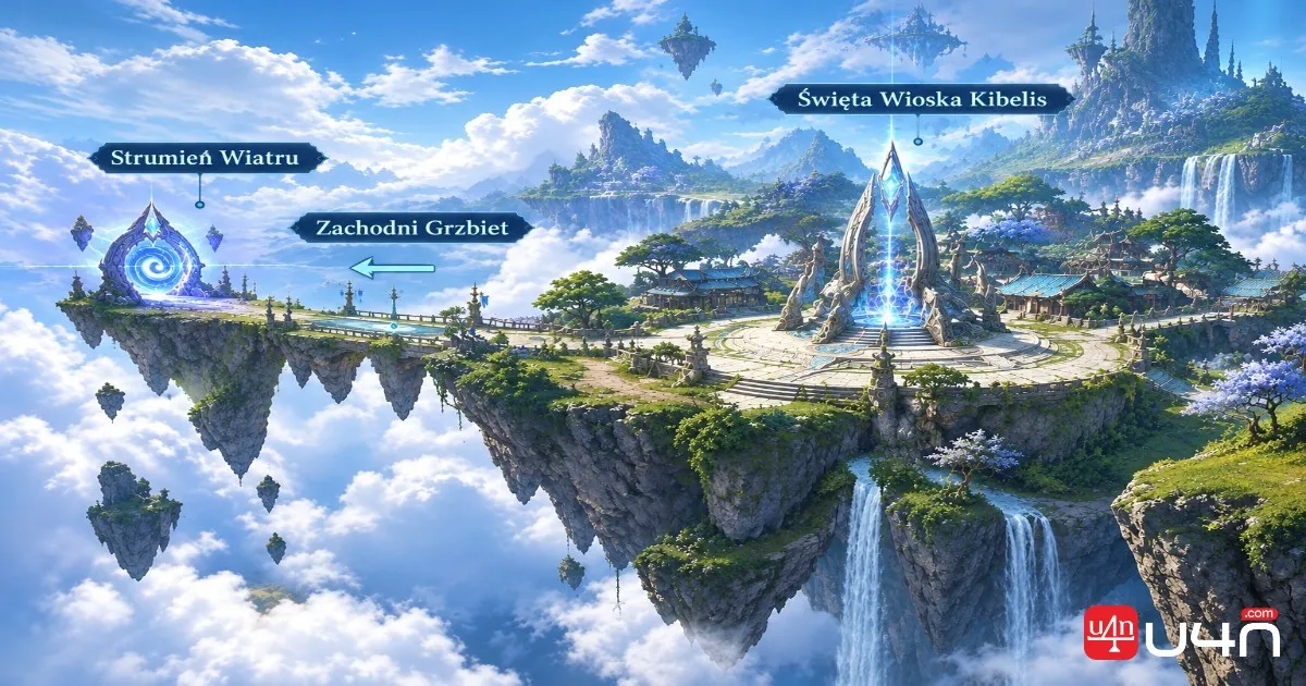 Aion 2 Aullaeu Village Sky Island showing the Kibelisk and western Windstream route