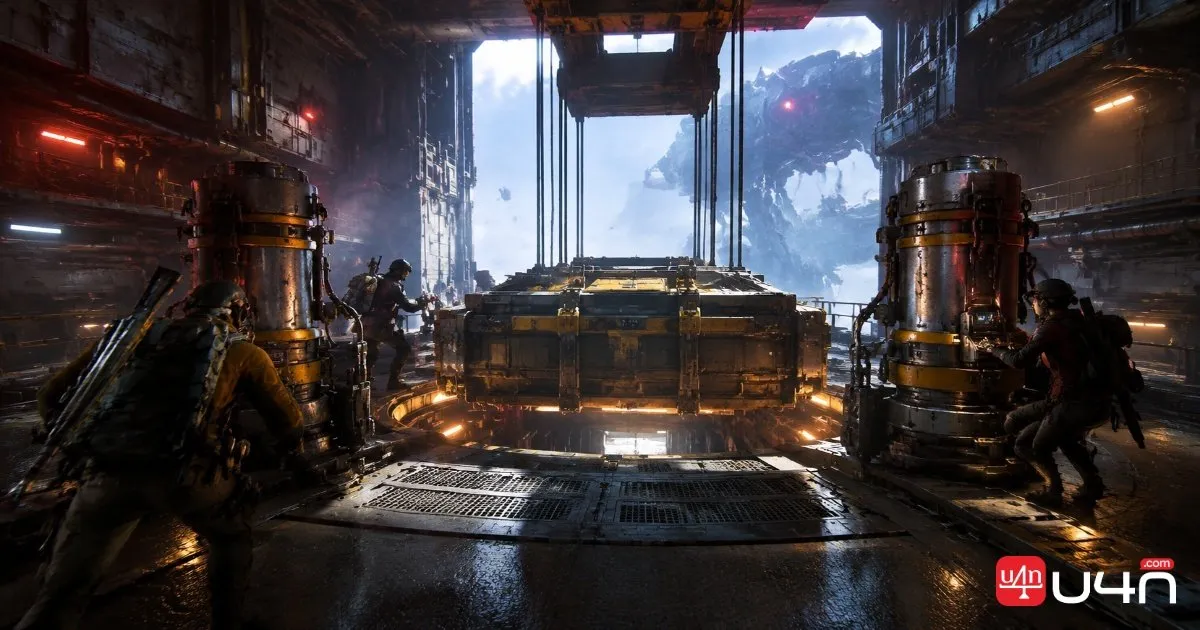The Frigate cargo pod descending after its release mechanisms are activated
