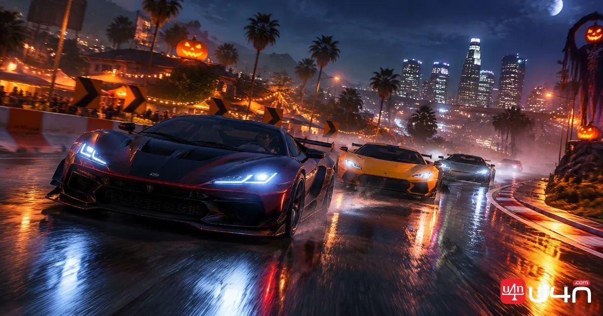 GTA Online Halloween racing event in Los Santos at night