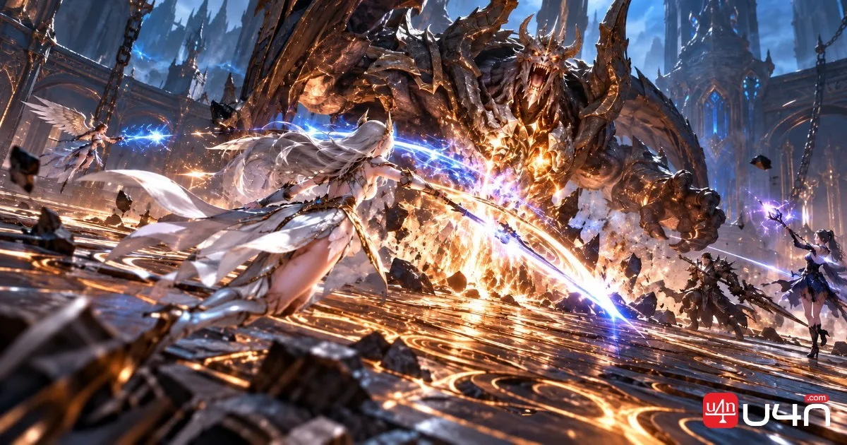 Aion 2 Daily Dungeon combat scene showing a character fighting monsters to farm Enhance Stones