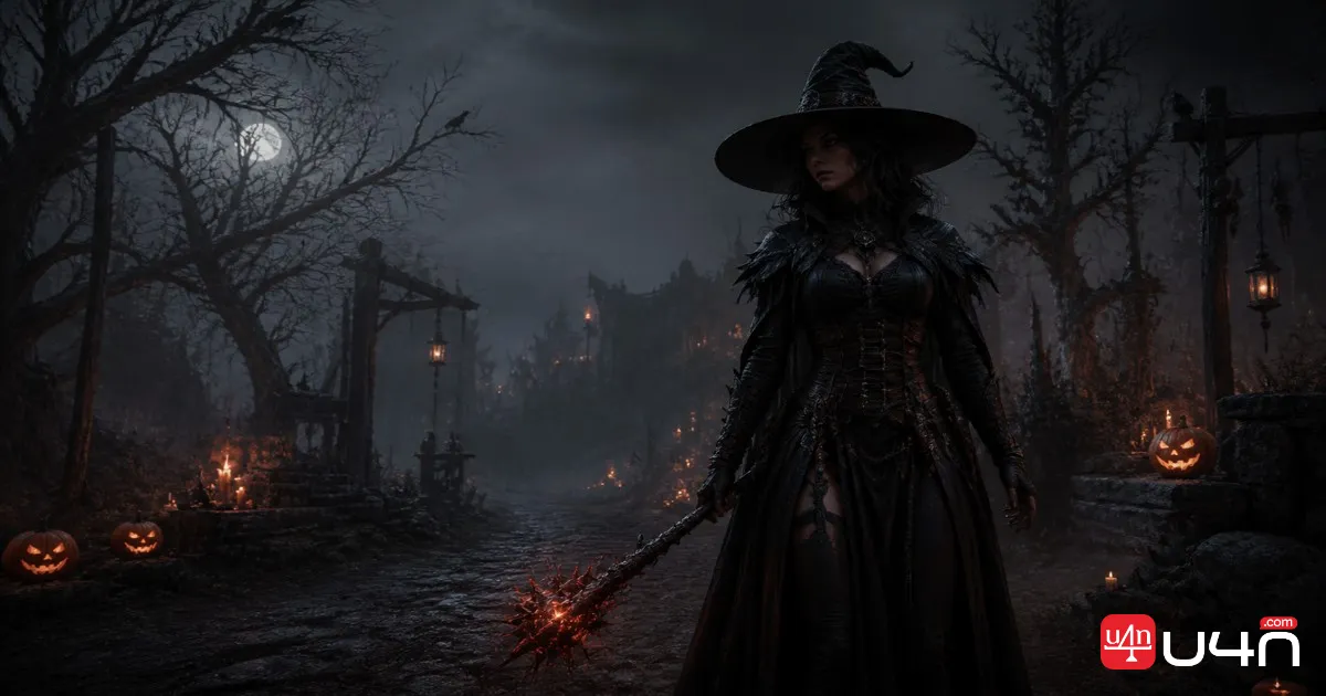 Path of Exile 2 Halloween cosmetics in a dark fantasy setting