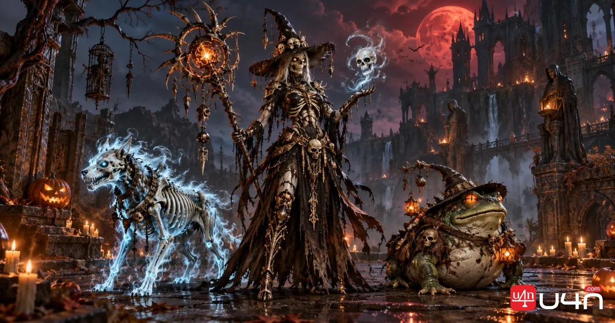 Halloween character cosmetics, a severed arm weapon skin, and fantasy pets