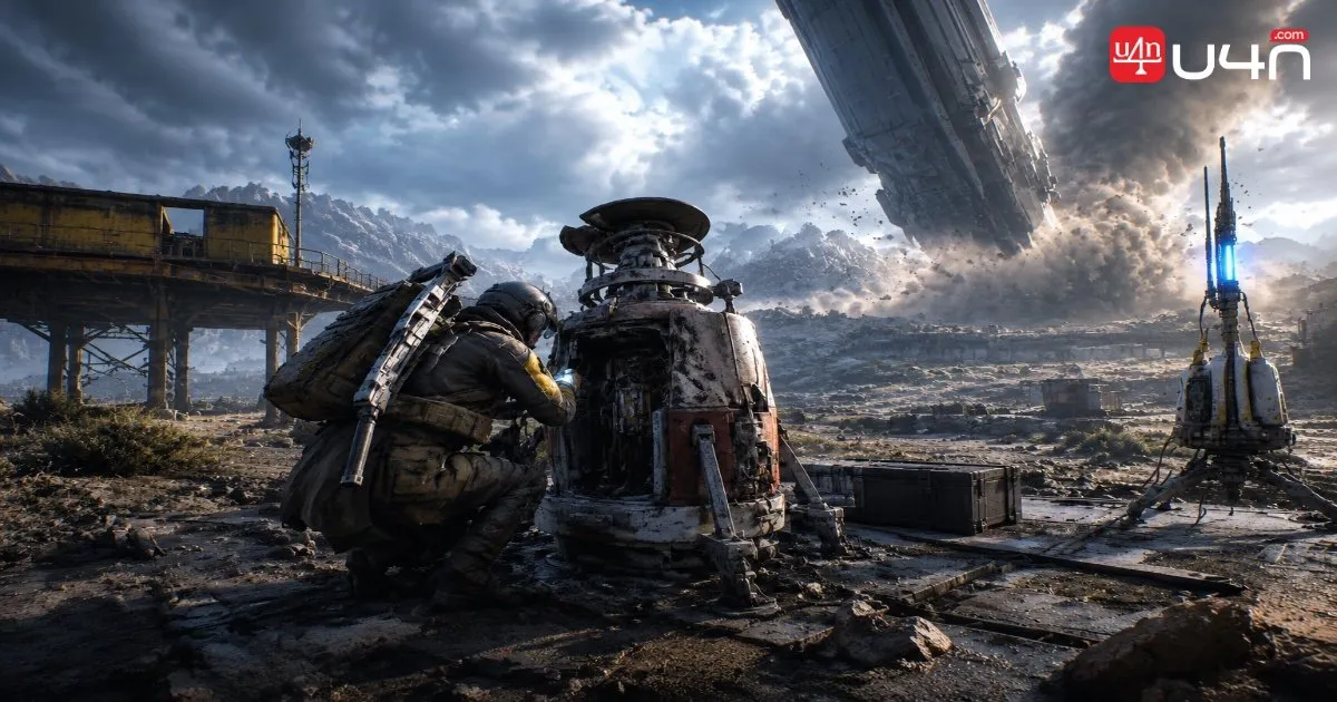 Un Raider prépare son équipement avant d'entrer dans l'Empereur dans ARC Raiders