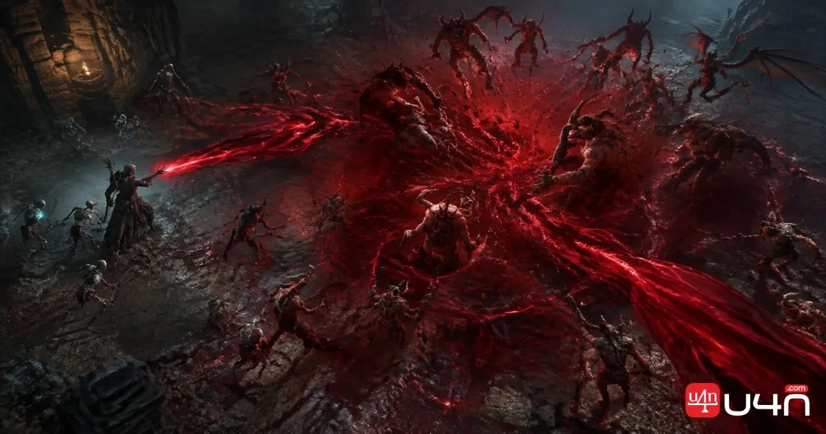 Diablo 4 Season 15 Blood Wave Necromancer surrounded by enemies