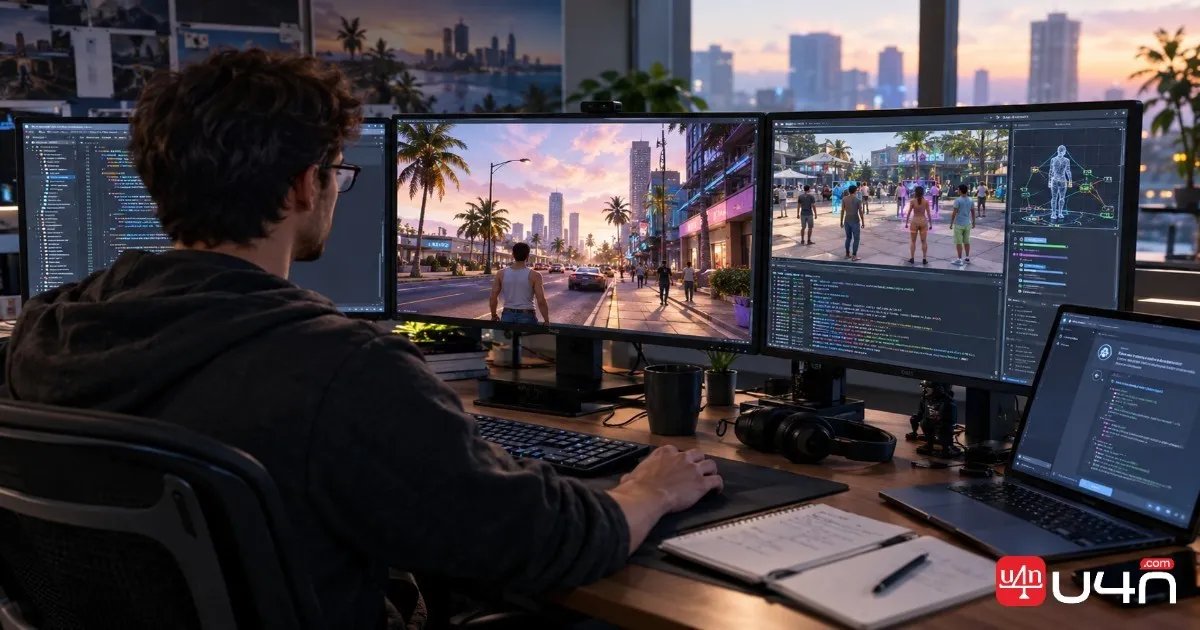 AI technology and the future of GTA 6 modding in a neon open-world city