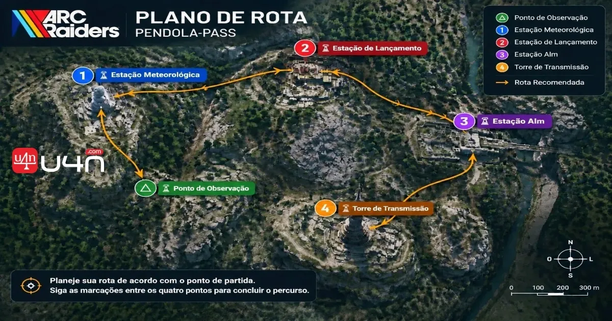 Visão geral da missão Divided em ARC Raiders com os quatro locais das gravações dos Nomads